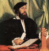 HOLBEIN, Hans the Younger Unknown Gentleman with Music Books and Lute sf Spain oil painting artist